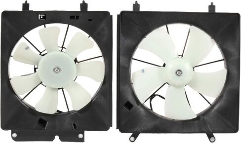 Radiator Cooling Fan Assembly Compatible with 2003-2006 for Honda for Element 2.4L 2002-2006 for Honda for CR-V 2.4L,Black&White Radiator Fan Direct Fit Replacement for 2PCS Engine Cooling Fan in Saudi Arabia