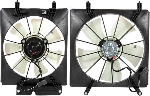 Radiator Cooling Fan Assembly Compatible with 2003-2006 for Honda for Element 2.4L 2002-2006 for Honda for CR-V 2.4L,Black&White Radiator Fan Direct Fit Replacement for 2PCS Engine Cooling Fan in Saudi Arabia