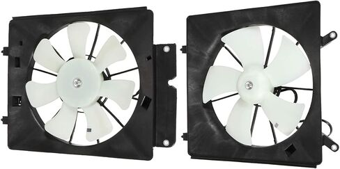 Radiator Cooling Fan Assembly Compatible with 2003-2006 for Honda for Element 2.4L 2002-2006 for Honda for CR-V 2.4L,Black&White Radiator Fan Direct Fit Replacement for 2PCS Engine Cooling Fan in Saudi Arabia
