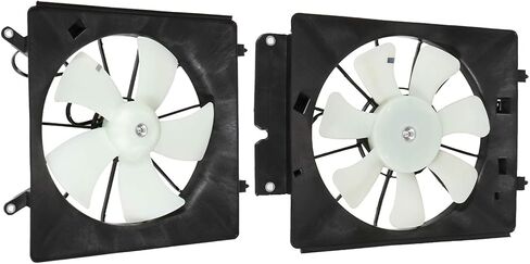 Radiator Cooling Fan Assembly Compatible with 2003-2006 for Honda for Element 2.4L 2002-2006 for Honda for CR-V 2.4L,Black&White Radiator Fan Direct Fit Replacement for 2PCS Engine Cooling Fan in Saudi Arabia