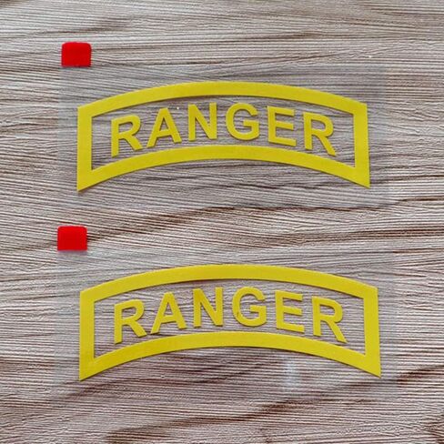 2X ملصق لاصق أصفر مقاس 4 بوصة من Rangers Airborne لسيارة الجيش مصنوع من الفينيل مقطوع بالقالب بدون bkgrd in Saudi Arabia
