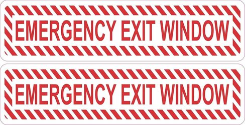 StickerTalk Emergency Exit Window Stickers, 1 Sheet of 2 Stickers, 8 inches by 2 inches Each in Saudi Arabia