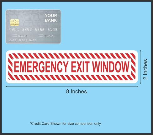 StickerTalk Emergency Exit Window Stickers, 1 Sheet of 2 Stickers, 8 inches by 2 inches Each in Saudi Arabia
