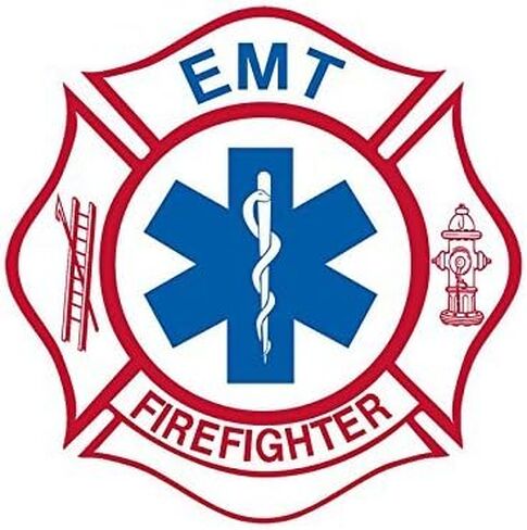 ملصق على شكل صليب مالطي لرجال الإطفاء EMT (ملصق المستجيب الأول، فينيل خدمات طوارئ رجال الإطفاء للسيارات والشاحنات وأجهزة الكمبيوتر المحمولة والمبردات (3 بوصة) in Saudi Arabia
