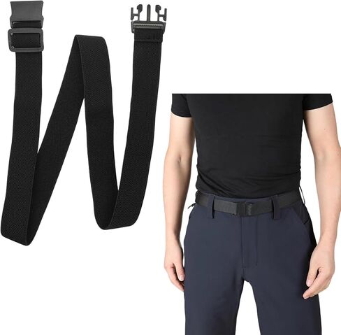 Stretchy Belts for Men Non Metal Belt with Elastic Rope Design Stretchable Flex Belt for Mens Daily Wear No Buckle Approved Travel Lightweight and Comfortable 43.3" in Saudi Arabia