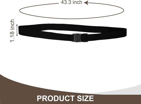 Stretchy Belts for Men Non Metal Belt with Elastic Rope Design Stretchable Flex Belt for Mens Daily Wear No Buckle Approved Travel Lightweight and Comfortable 43.3" in Saudi Arabia