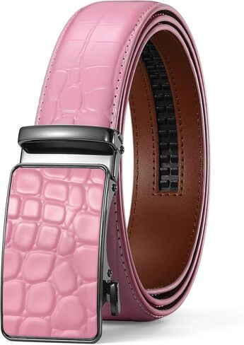 حزام VONMELLI للرجال من الجلد الطبيعي بسقاطة للرجال مع إبزيم قابل للتعديل، زخرفة لتناسب المقاس in Kuwait