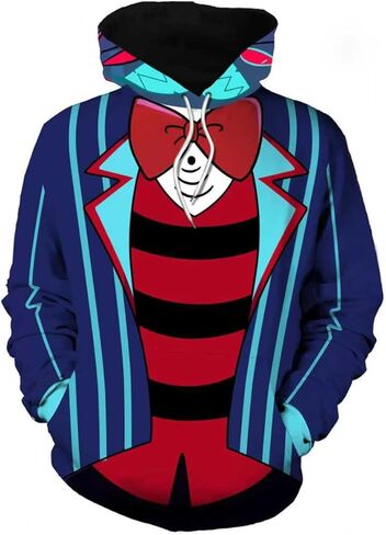 Vaianie Vox Cosplay Costume Men Anime Hazbin VOX Cosplay Printed Hoodie Hotel Outfits Halloween Costume in Kuwait