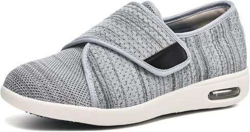 youyun Orthopedic Shoes for Women, Wide Fit Slip On Sneakers for Diabetics, Plantar Fasciitis and Swollen Feet Support, Lightweight Comfort and Breathable (Black/Grey) (Size 6) in Saudi Arabia