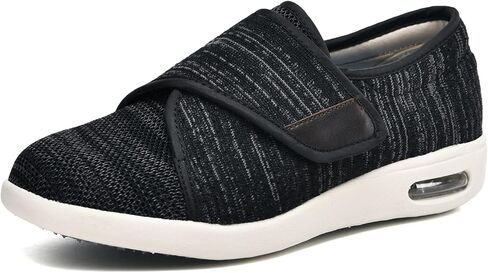 youyun Orthopedic Shoes for Women, Wide Fit Slip On Sneakers for Diabetics, Plantar Fasciitis and Swollen Feet Support, Lightweight Comfort and Breathable (Black/Grey) (Size 6) in Saudi Arabia