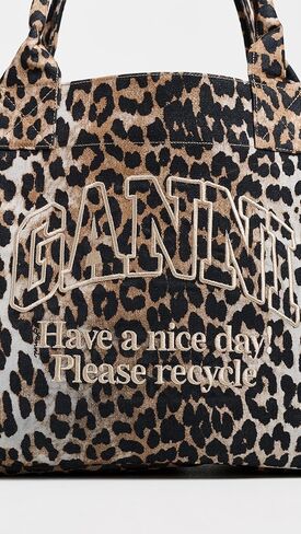 Ganni Women's Medium Trapeze Shopper Flock Reversible Tote in Kuwait