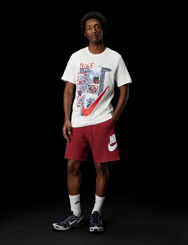 Nike Men's Basketball Graphic T-Shirt, White, Medium in Saudi Arabia