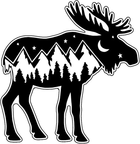 WickedGoodz Moose Wilderness Magnet - Mountain Magnetic Car Decal in Saudi Arabia