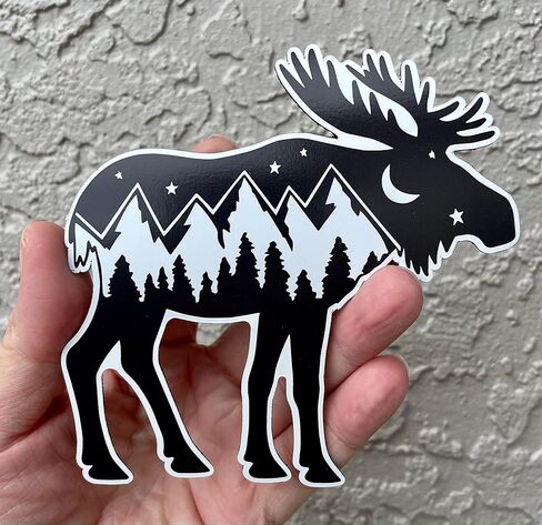 WickedGoodz Moose Wilderness Magnet - Mountain Magnetic Car Decal in Saudi Arabia