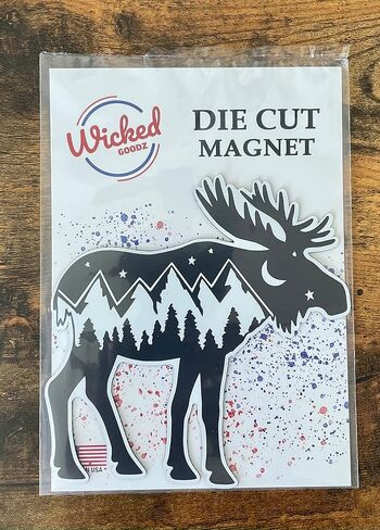 WickedGoodz Moose Wilderness Magnet - Mountain Magnetic Car Decal in Saudi Arabia