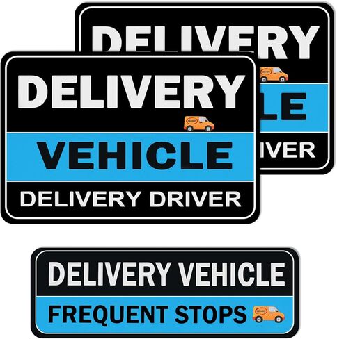 3PCS Delivery Driver Magnet for Car Reflective,Strong Magnetic Delivery Driver Sign Frequent Stops Car Magnet,Universal Deliveries Sign for Cars for Reminding Other Drivers in Saudi Arabia