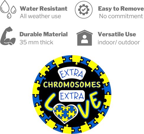 Extra Chromosomes Extra Love Down Syndrome Awareness, Magnet for Cars, Classrooms, and Office, 5.5 Inches in Saudi Arabia