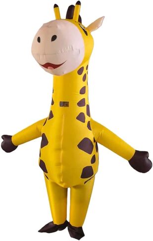 زي الزرافة القابل للنفخ - بذلة لكامل الجسم على شكل حيوان للهالوين، قماش مسامي، خفيف الوزن ومرن للحفلات التنكرية، المسيرات in Kuwait