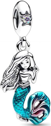 Princess The Little Mermaid Ariel Dangle Charm Fit Women Bracelet Necklaces Fashion Gifts 925 Sterling Silver DIY Jewelry in Saudi Arabia