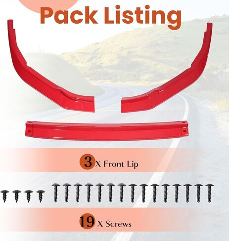 Front Bumper Lip Spoiler Air Chin Body Kit Compatible with Subaru WRX 2022-2024 V2 Style Add-on Front Splitter Air Dam Chin Protector, Red in Kuwait