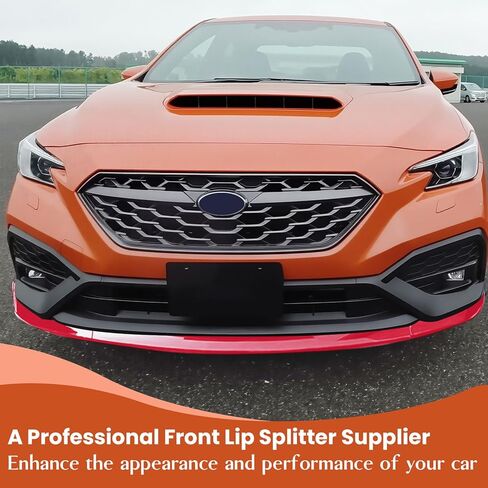 Front Bumper Lip Spoiler Air Chin Body Kit Compatible with Subaru WRX 2022-2024 V2 Style Add-on Front Splitter Air Dam Chin Protector, Red in Kuwait