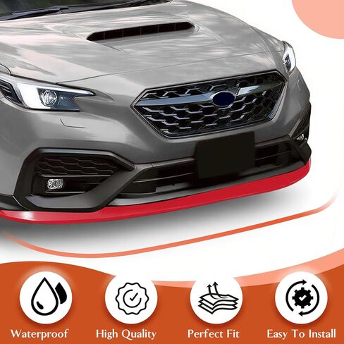 Front Bumper Lip Spoiler Air Chin Body Kit Compatible with Subaru WRX 2022-2024 V2 Style Add-on Front Splitter Air Dam Chin Protector, Red in Kuwait