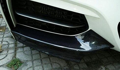 زوج من ألياف الكربون الحقيقية M الرياضة المصد الأمامي الفاصل طقم الشفاه متوافق مع 2013-2021 BMW F22 M235i M240i كوبيه in Saudi Arabia