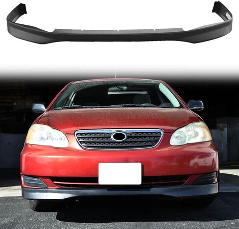 Front Bumper Lip Compatible with 2003-2004 Toyota Corolla, Unpainted Black Type R PP - Polypropylene Front Lower Chin Spoiler Protector, 1 PC in Saudi Arabia
