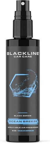 Blackline Car Care - Variety Pack Air Fresheners, Long-Lasting, Oder Eliminator, for Cars, Trucks, SUV, or Home Use - 8 fl OZ - Teakwood, Ocean Breeze, Dark Ice, Wild Cherry Air Fresheners in Kuwait