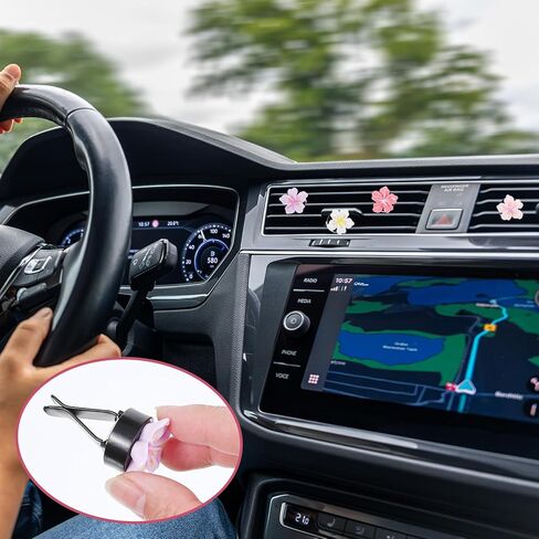8 قطع من مشابك تهوية معطر هواء السيارة اللطيفة، مشابك تهوية على شكل زهرة من الراتنج، ملحقات سيارة لطيفة للنساء من الداخل in Kuwait