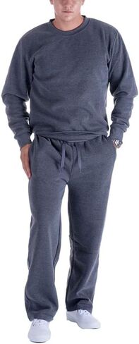 Mens Fleece Athletic Sweatpants Loose Fit Warm Pajama with Drawstring & Pocket Baggy Pants- for Workout and Casual Wear in Saudi Arabia