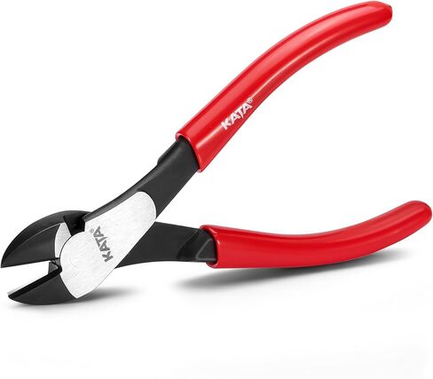 KATA 7-Inch High Leverage Diagonal Cutting Pliers, Heavy Duty Wire Cutters with Comfortable Grip, Angled Head and Sharp Edge, Diagonal Side Cutters Flush Cut for Cutting Metal Wires in Kuwait