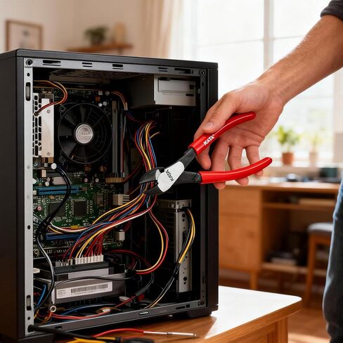 KATA 7-Inch High Leverage Diagonal Cutting Pliers, Heavy Duty Wire Cutters with Comfortable Grip, Angled Head and Sharp Edge, Diagonal Side Cutters Flush Cut for Cutting Metal Wires in Kuwait