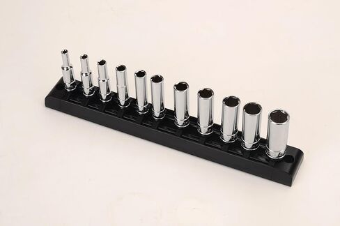 FLZOSPER 11 Piece 1/4 Inch Drive 6-Point Deep Socket Set with Sturdy Holder，Metric Size 4-14mm，Cr-V Steel in Kuwait