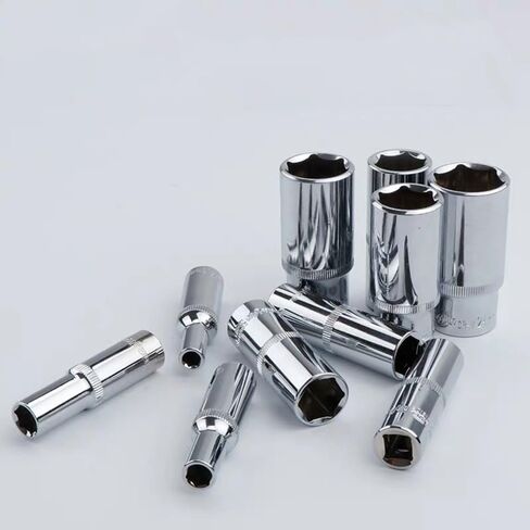 FLZOSPER 11 Piece 1/4 Inch Drive 6-Point Deep Socket Set with Sturdy Holder，Metric Size 4-14mm，Cr-V Steel in Kuwait