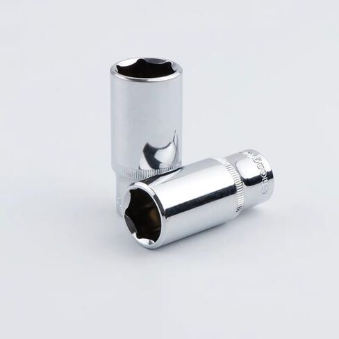 FLZOSPER 11 Piece 1/4 Inch Drive 6-Point Deep Socket Set with Sturdy Holder，Metric Size 4-14mm，Cr-V Steel in Kuwait