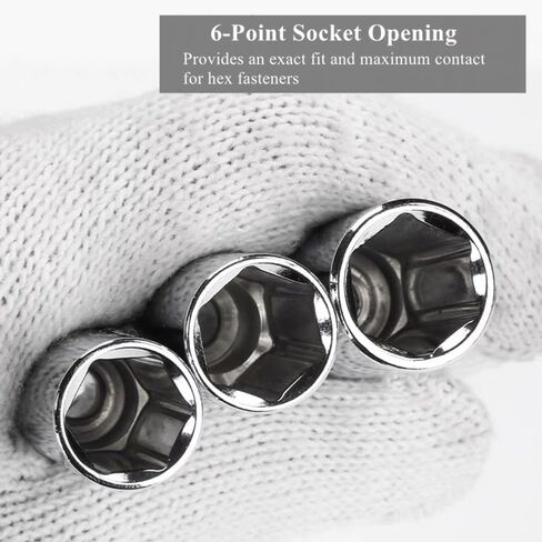 FLZOSPER 11 Piece 1/4 Inch Drive 6-Point Deep Socket Set with Sturdy Holder，Metric Size 4-14mm，Cr-V Steel in Kuwait