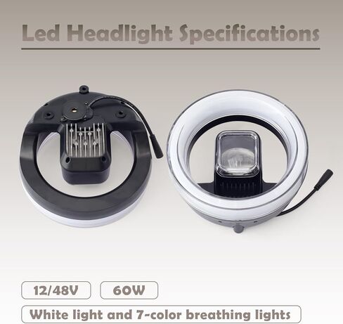 E-Bike Front Light Lamp Replacement for KUGOO Wish 01 for Tuttio Soleil 01, Motorcycle Bike Colorful Led Headlight with Bracket in Kuwait