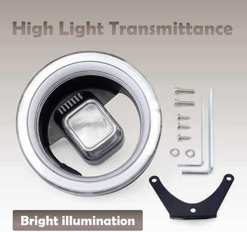 E-Bike Front Light Lamp Replacement for KUGOO Wish 01 for Tuttio Soleil 01, Motorcycle Bike Colorful Led Headlight with Bracket in Kuwait