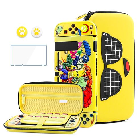 HYPERCASE Cute Pink NS (Not OLED/Lite) Switch Case Kit of Princess, with Portable Switch Carrying Travel Bag, TPU Softshell Switch Cover Skin, Screen Protector, Shoulder Straps & 2 Kawaii Thump Caps in Saudi Arabia