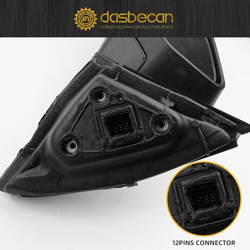 مرآة جانبية للسائق من Dasbecan متوافقة مع Chevy Impala 2014-2020، زجاج كهربائي قابل للطي يدويًا ومسخن مع إشارة الانعطاف، استبدال ذاكرة ضوء البركة 22936937PFM Chrome 12Pins in Saudi Arabia