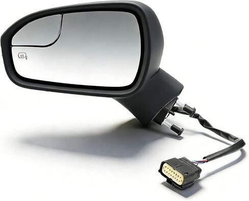 Left Side Mirror Assembly Compatible with Fusion 2015-2016 Driver Side Door Mirror w/Heated & Puddle Light & Turn Signal and Blind Spot Mirror FS7Z17682BB Unpainted (7 Pins Large Plug) in Saudi Arabia