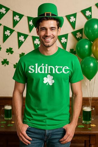 Slainte Irish Cheers Shirt Shamrock Graphic St Paddy Day T-Shirt Irish Pride in Saudi Arabia