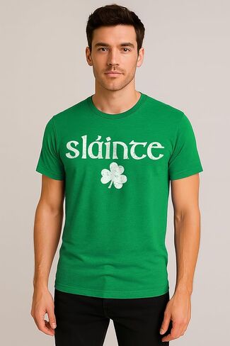 Slainte Irish Cheers Shirt Shamrock Graphic St Paddy Day T-Shirt Irish Pride in Saudi Arabia