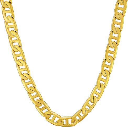 LIFETIME JEWELRY 5mm Mariner Link Chain Necklace for Women & Men 24k Gold Plated in Saudi Arabia