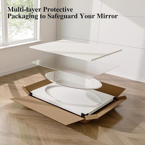 Frameless Oval Mirror, 22"x30" Bathroom Vanity Mirrors with Beveled Edge, Decorative Oval Wall Mirrors for Bedroom, Entryway, Living Room, Hangs Horizontally or Vertically in Saudi Arabia