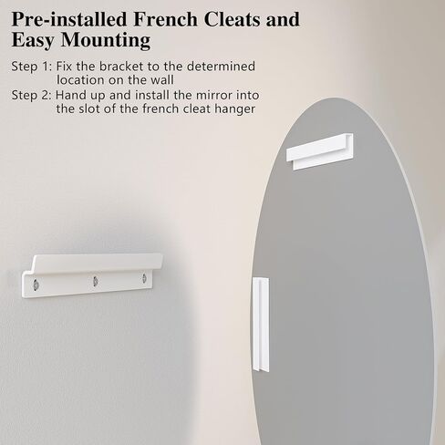 Frameless Oval Mirror, 22"x30" Bathroom Vanity Mirrors with Beveled Edge, Decorative Oval Wall Mirrors for Bedroom, Entryway, Living Room, Hangs Horizontally or Vertically in Saudi Arabia