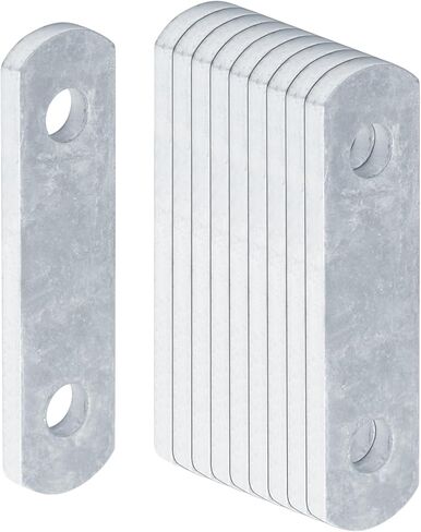 10 Pack 2‑1/2" Hole Center Trailer Leaf Spring Shackle Straps, 7/32" Thick, Hot-Dip Galvanized Steel in Saudi Arabia