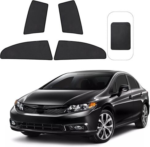 Front Side Half Window Shade Foldable Custom Fit for 2006–2011 Hon-da Civic Car Window Shades for Side Window Sun Shade UV Protection Heat Insulation for Camping Sleeping 4PCS in Saudi Arabia