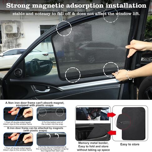 Front Side Half Window Shade Foldable Custom Fit for 2006–2011 Hon-da Civic Car Window Shades for Side Window Sun Shade UV Protection Heat Insulation for Camping Sleeping 4PCS in Saudi Arabia